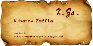 Kubatov Zsófia névjegykártya