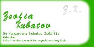 zsofia kubatov business card